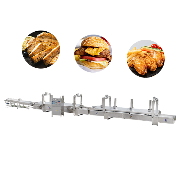 Ligne de production d'aliments préparés frits en acier inoxydable